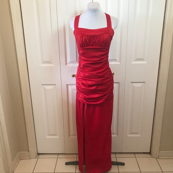 Jessica McClintock Dresses & Skirts - Jessica McClintock Red Ruched Holiday Gown sz 8